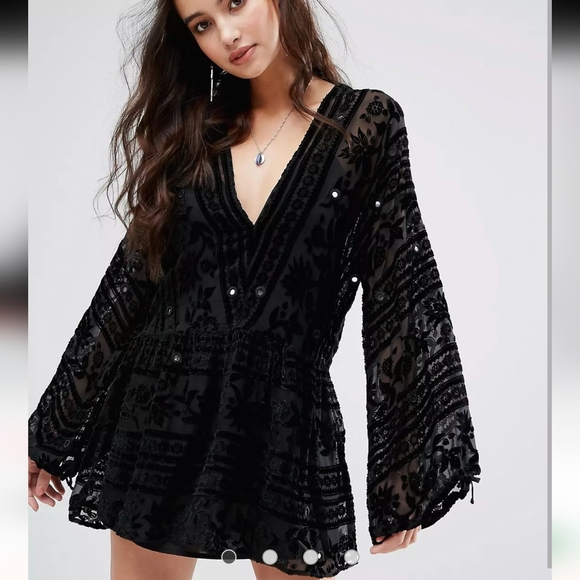 For Love & Lemons Black Mirror Embellished Dress, M, EIC - Picture 1 of 6